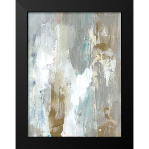 Textured Neutrals and Gold II Black Modern Wood Framed Art Print by Goldberger, Jennifer