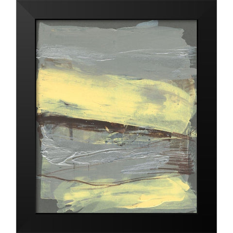 Lemon and Silver Swipe II Black Modern Wood Framed Art Print by Goldberger, Jennifer