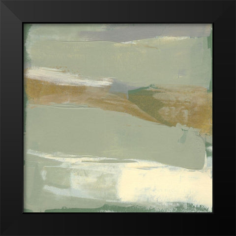 Sage and Gold Swipe III Black Modern Wood Framed Art Print by Goldberger, Jennifer