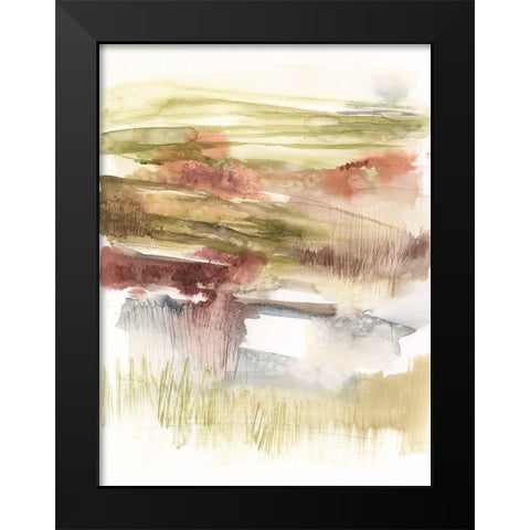 Abstract Flower Horizon I Black Modern Wood Framed Art Print by Goldberger, Jennifer