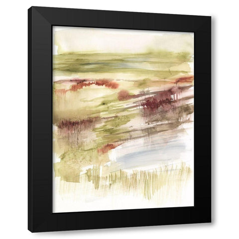 Abstract Flower Horizon II Black Modern Wood Framed Art Print with Double Matting by Goldberger, Jennifer