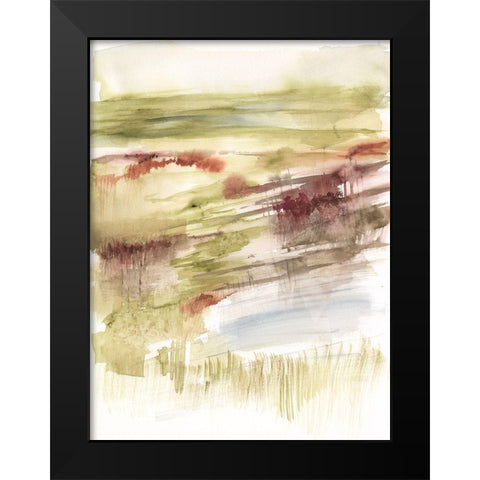 Abstract Flower Horizon II Black Modern Wood Framed Art Print by Goldberger, Jennifer