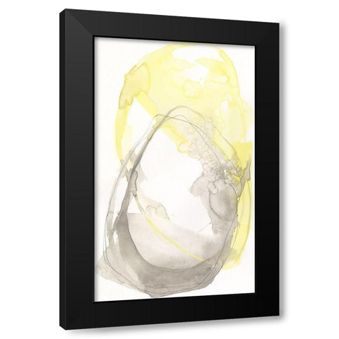 Lemon and Grey Tandem I Black Modern Wood Framed Art Print with Double Matting by Goldberger, Jennifer