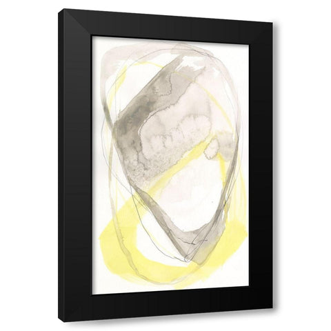 Lemon and Grey Tandem II Black Modern Wood Framed Art Print with Double Matting by Goldberger, Jennifer