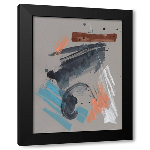 Playful Marks II Black Modern Wood Framed Art Print with Double Matting by Goldberger, Jennifer