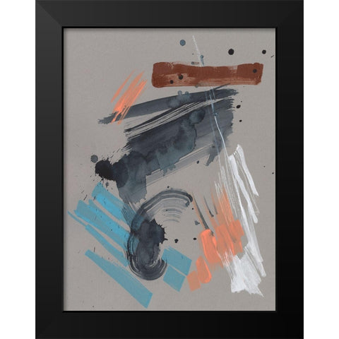 Playful Marks II Black Modern Wood Framed Art Print by Goldberger, Jennifer