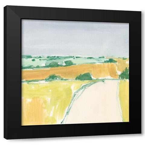 Country Road Sketch I Black Modern Wood Framed Art Print with Double Matting by Barnes, Victoria