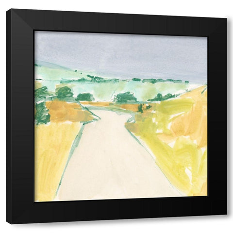 Country Road Sketch II Black Modern Wood Framed Art Print with Double Matting by Barnes, Victoria