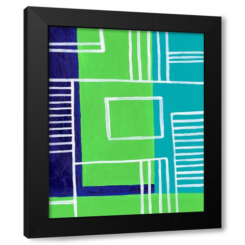 On the Line II Black Modern Wood Framed Art Print with Double Matting by Moore, Regina