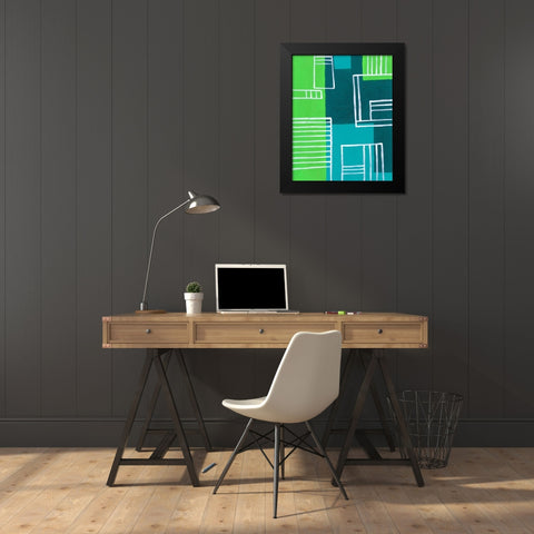 On the Line III Black Modern Wood Framed Art Print by Moore, Regina