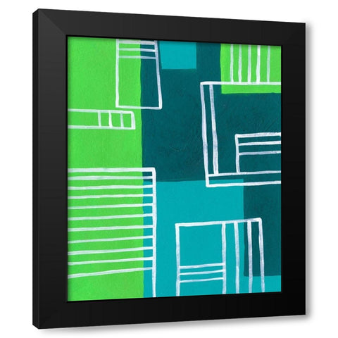 On the Line III Black Modern Wood Framed Art Print by Moore, Regina