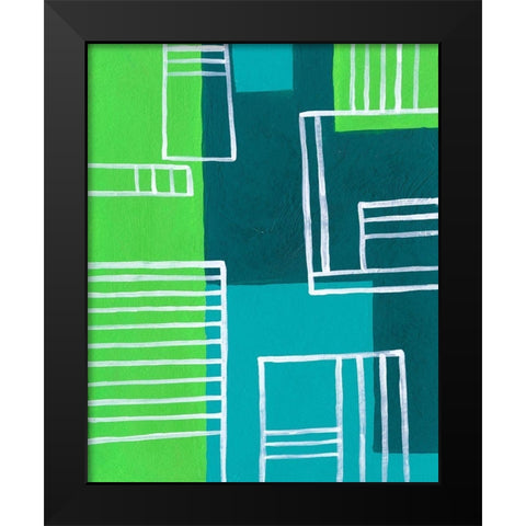 On the Line III Black Modern Wood Framed Art Print by Moore, Regina