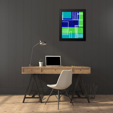 On the Line IV Black Modern Wood Framed Art Print by Moore, Regina