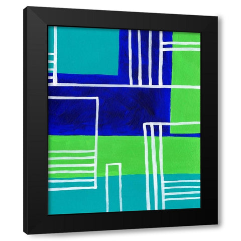 On the Line IV Black Modern Wood Framed Art Print with Double Matting by Moore, Regina