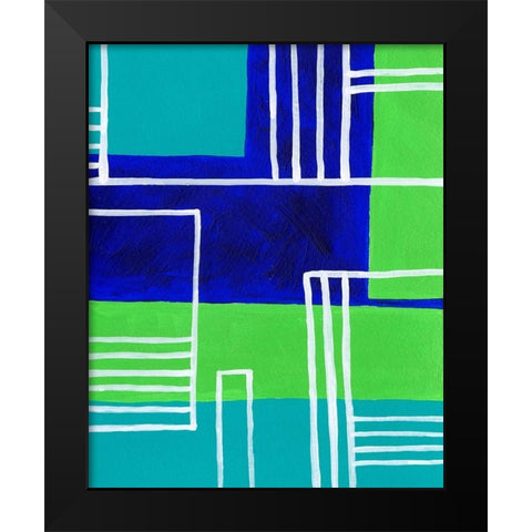 On the Line IV Black Modern Wood Framed Art Print by Moore, Regina