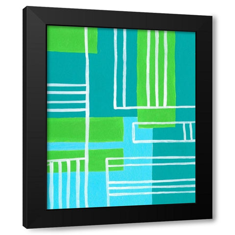 On the Line V Black Modern Wood Framed Art Print with Double Matting by Moore, Regina