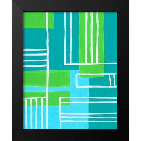 On the Line V Black Modern Wood Framed Art Print by Moore, Regina