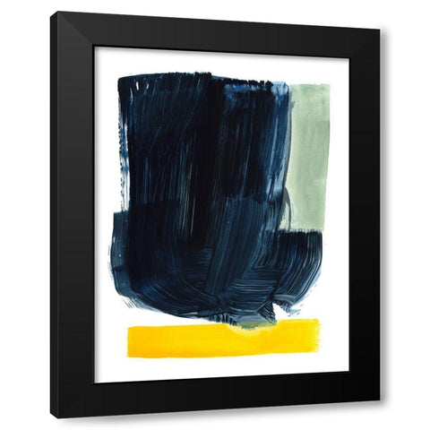 Navy Blue Field II Black Modern Wood Framed Art Print with Double Matting by Barnes, Victoria