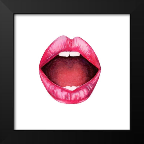 Emotion Lips II Black Modern Wood Framed Art Print by Popp, Grace