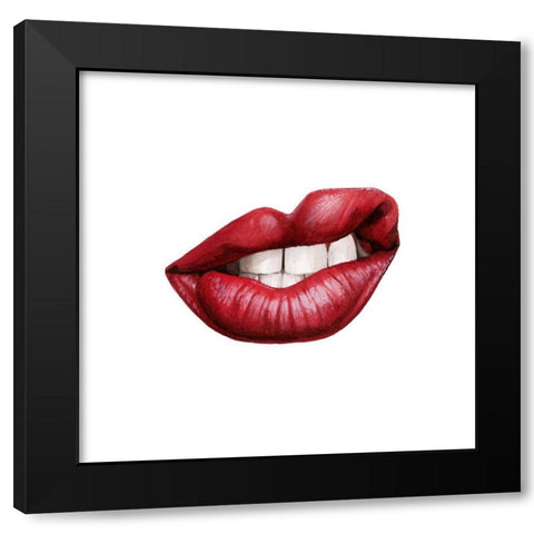 Emotion Lips III Black Modern Wood Framed Art Print with Double Matting by Popp, Grace