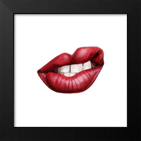 Emotion Lips III Black Modern Wood Framed Art Print by Popp, Grace