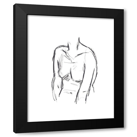 Sketched Figure I Black Modern Wood Framed Art Print with Double Matting by Warren, Annie