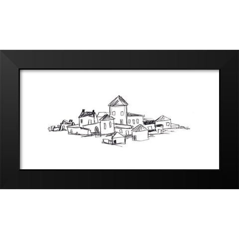 Citadel Sketch II Black Modern Wood Framed Art Print by Vess, June Erica