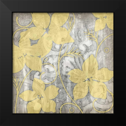 Yellow and Gray I Black Modern Wood Framed Art Print by Goldberger, Jennifer