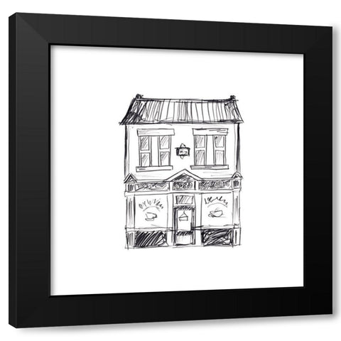 Shopfront Sketches II Black Modern Wood Framed Art Print with Double Matting by Vess, June Erica