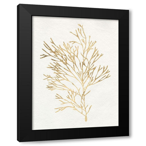 Gilded Algae VII Black Modern Wood Framed Art Print with Double Matting by Goldberger, Jennifer