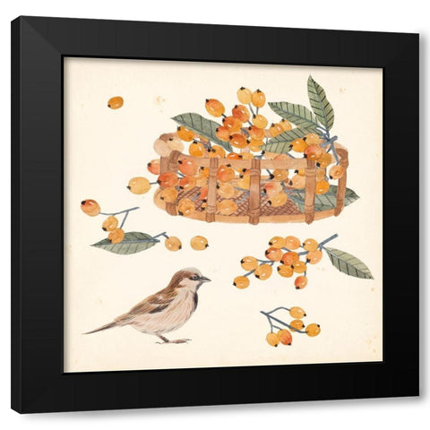 Basket with Fruit III Black Modern Wood Framed Art Print with Double Matting by Wang, Melissa