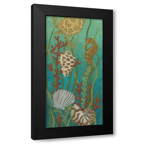 Aquatic Life I Black Modern Wood Framed Art Print with Double Matting by Zarris, Chariklia