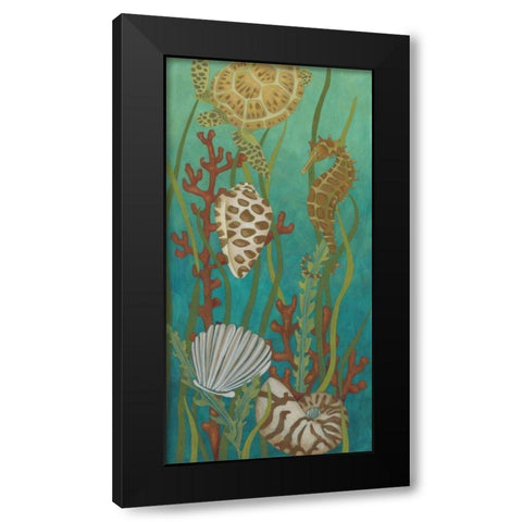 Aquatic Life I Black Modern Wood Framed Art Print by Zarris, Chariklia