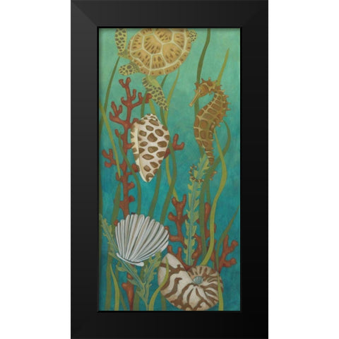 Aquatic Life I Black Modern Wood Framed Art Print by Zarris, Chariklia