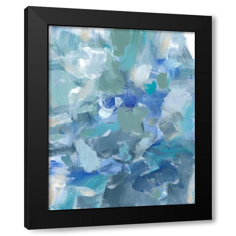 Blue Night II Black Modern Wood Framed Art Print with Double Matting by Long, Christina