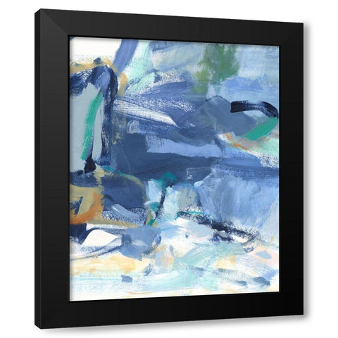 Blue Room I Black Modern Wood Framed Art Print with Double Matting by Long, Christina