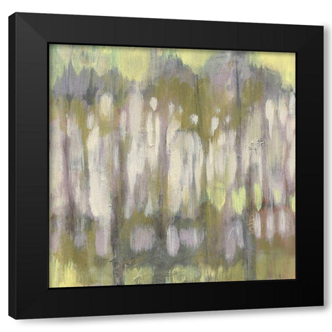 Stained Glass Trees I Black Modern Wood Framed Art Print with Double Matting by Goldberger, Jennifer