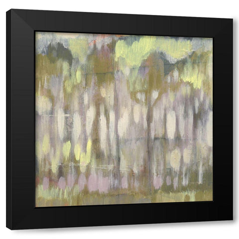 Stained Glass Trees II Black Modern Wood Framed Art Print with Double Matting by Goldberger, Jennifer