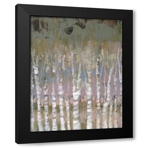 Pastel Birchline I Black Modern Wood Framed Art Print with Double Matting by Goldberger, Jennifer