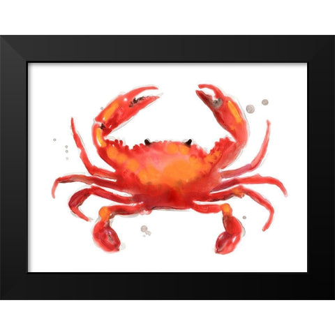 Crab Cameo I Black Modern Wood Framed Art Print by Vess, June Erica