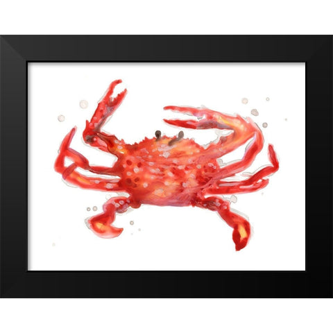 Crab Cameo IV Black Modern Wood Framed Art Print by Vess, June Erica