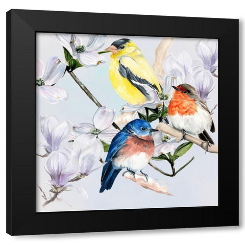 Four Little Birds II Black Modern Wood Framed Art Print by Parker, Jennifer Paxton