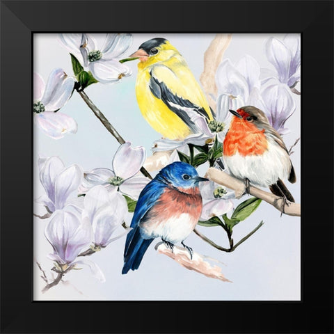 Four Little Birds II Black Modern Wood Framed Art Print by Parker, Jennifer Paxton