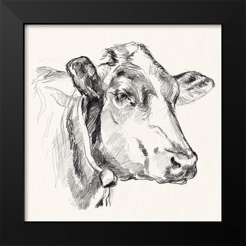 Holstein Portrait Sketch I Black Modern Wood Framed Art Print by Parker, Jennifer Paxton
