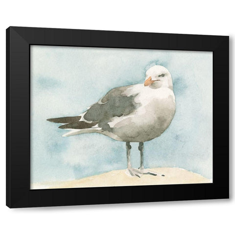 Simple Seagull I Black Modern Wood Framed Art Print by Caroline, Emma