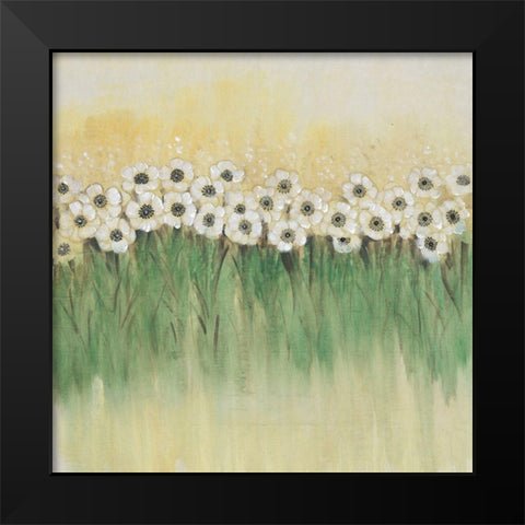 Rows of Flowers I Black Modern Wood Framed Art Print by OToole, Tim
