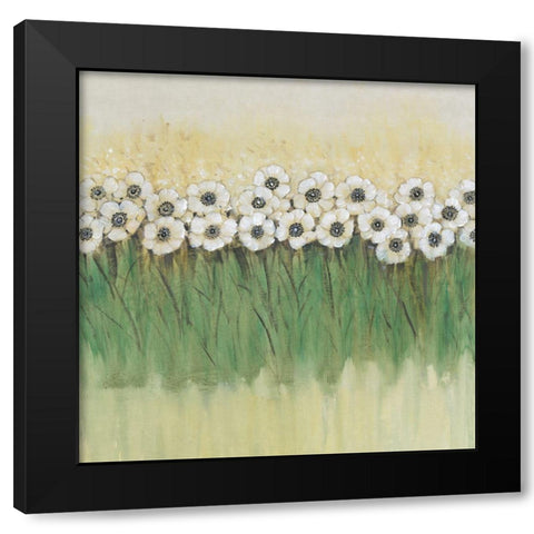 Rows of Flowers II Black Modern Wood Framed Art Print with Double Matting by OToole, Tim
