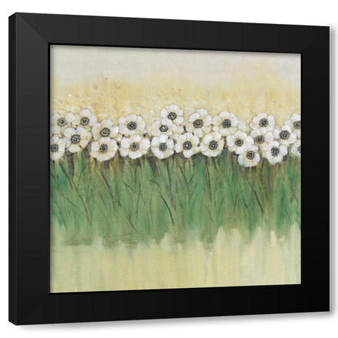 Rows of Flowers II Black Modern Wood Framed Art Print by OToole, Tim