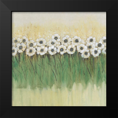 Rows of Flowers II Black Modern Wood Framed Art Print by OToole, Tim