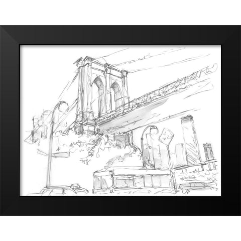 Pencil Cityscape Study I Black Modern Wood Framed Art Print by Harper, Ethan